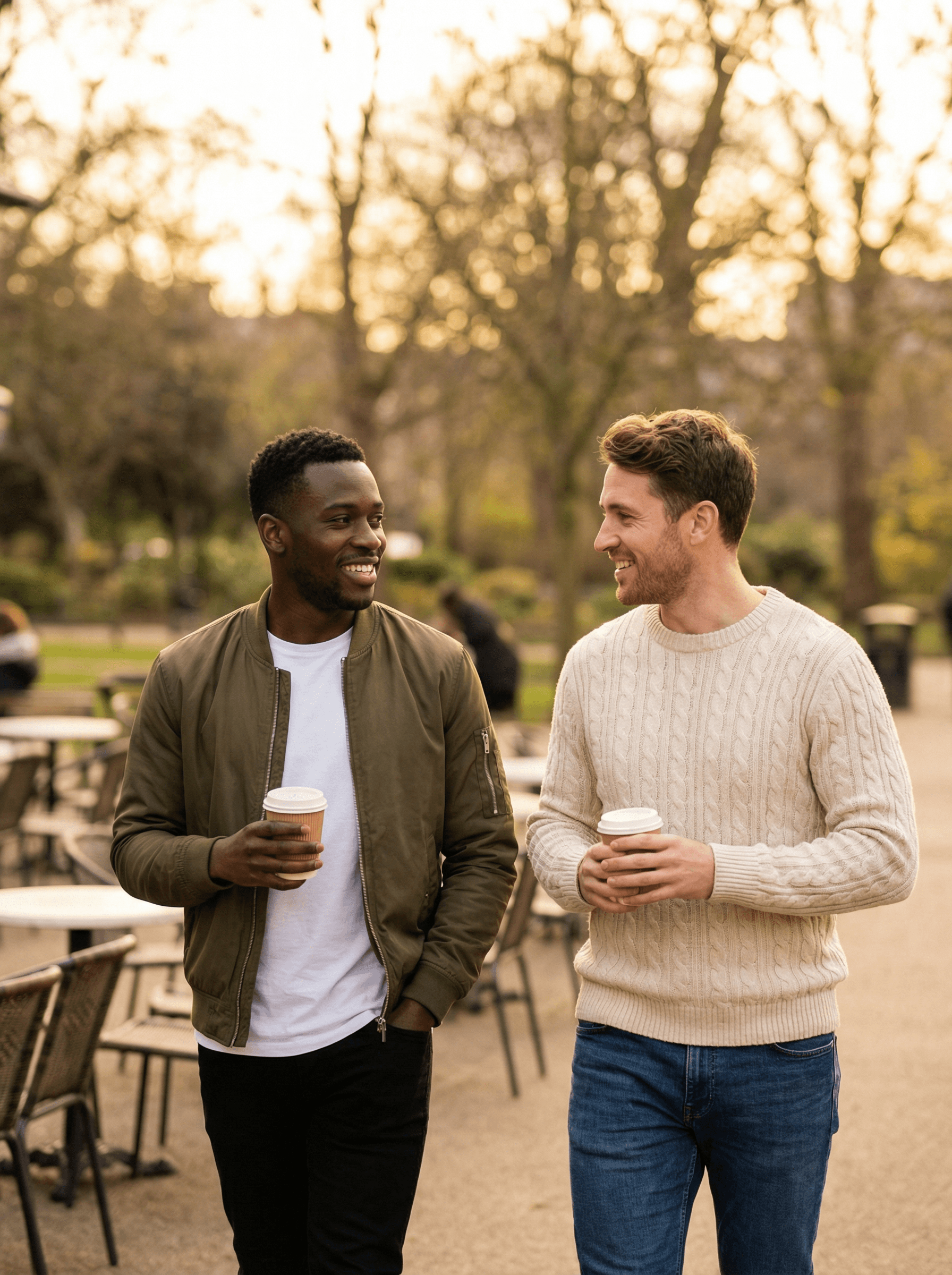 Black man and white man couple